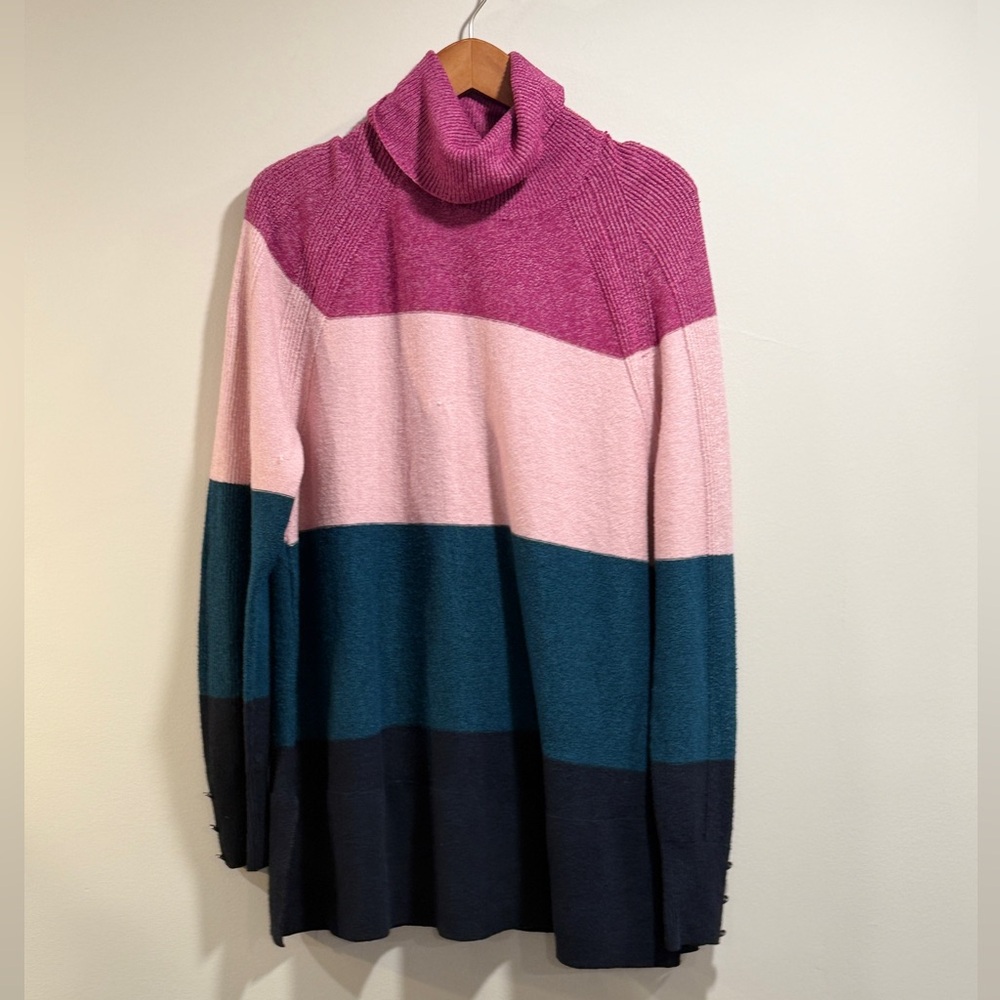 Lane Bryant Women's Multicolor Striped‎ Turtleneck Sweater Size 14/16